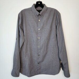 John Varvatos Gray Plaid Button Down - S